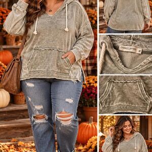 Chance Women's Green and Grey Hoodie